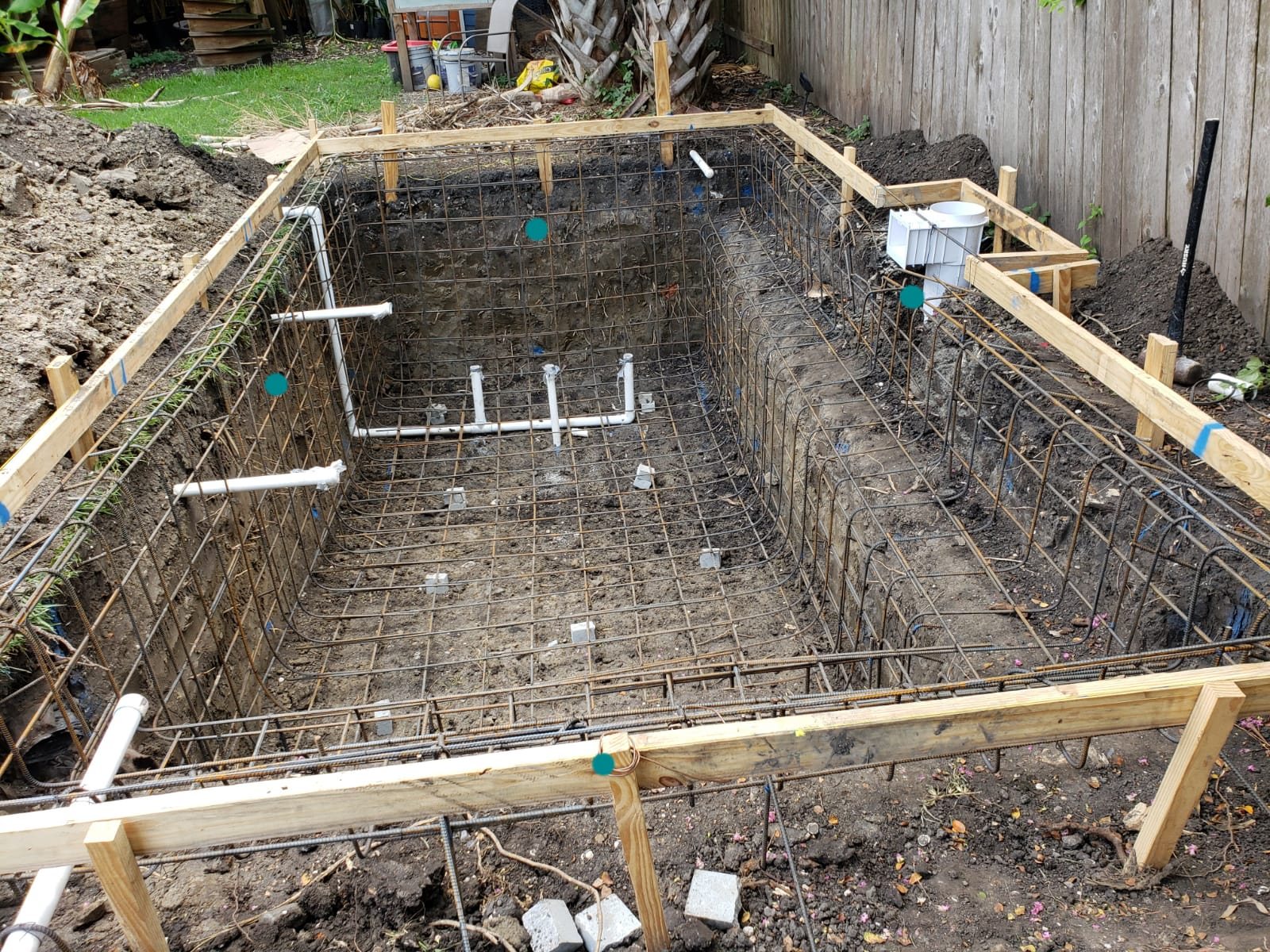 Mid-City New Orleans pool steel and rough plumbing