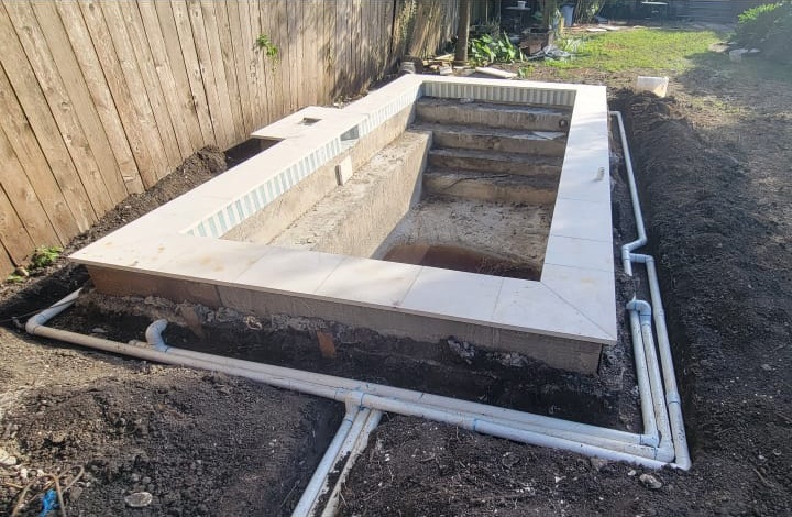 Mid-City pool finish preparation